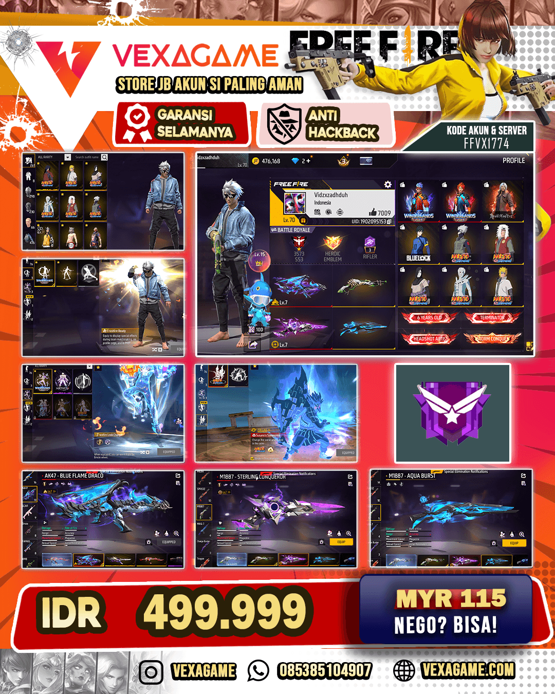 2 EVO MAX | SG 5 Rasa | Vault TW 500 | Bundle Gagah | Animasi Lobby ON | Look Changer On | Super Emote ON