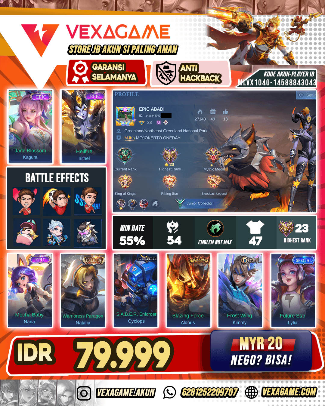 Irithel Epic Akun Paket Hemat
