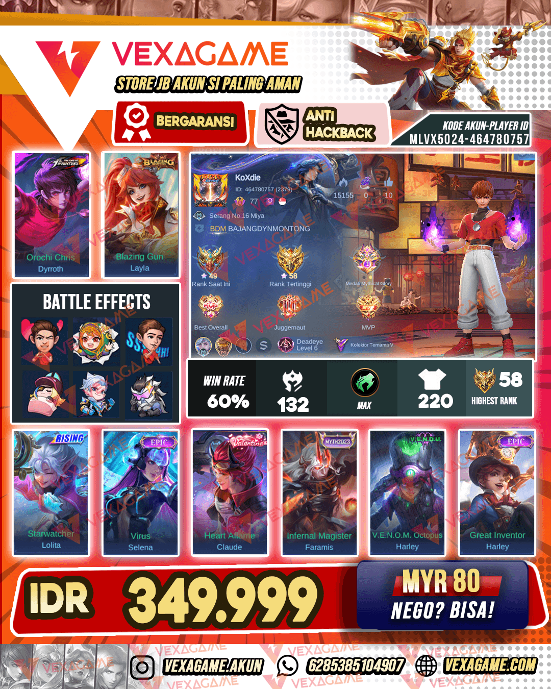 Dyrroth KOF | Emblem + Hero MAX