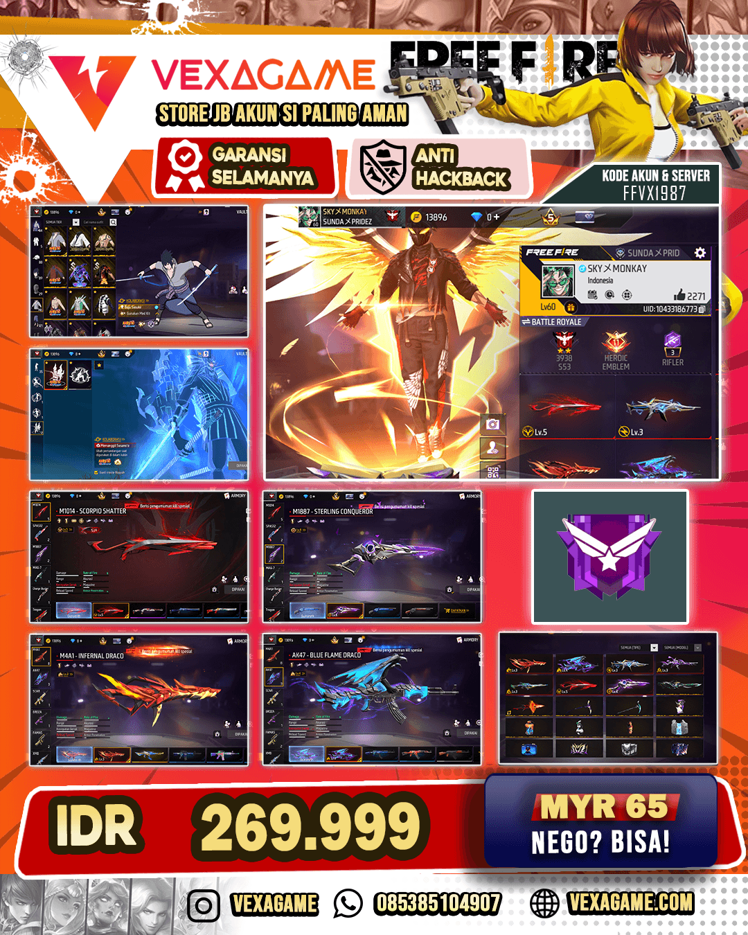 Prime 5 | Evo 7 | 6 Bundle Collab Naruto | Super Emot On | Vault Otw 150