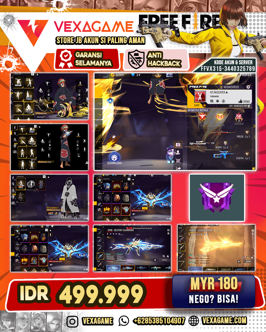 SG Pasir | 1 EVO MAX | Animasi Lobby ON | Vault 300 ++ | 4 Bundle Naruto | Spek Mewah