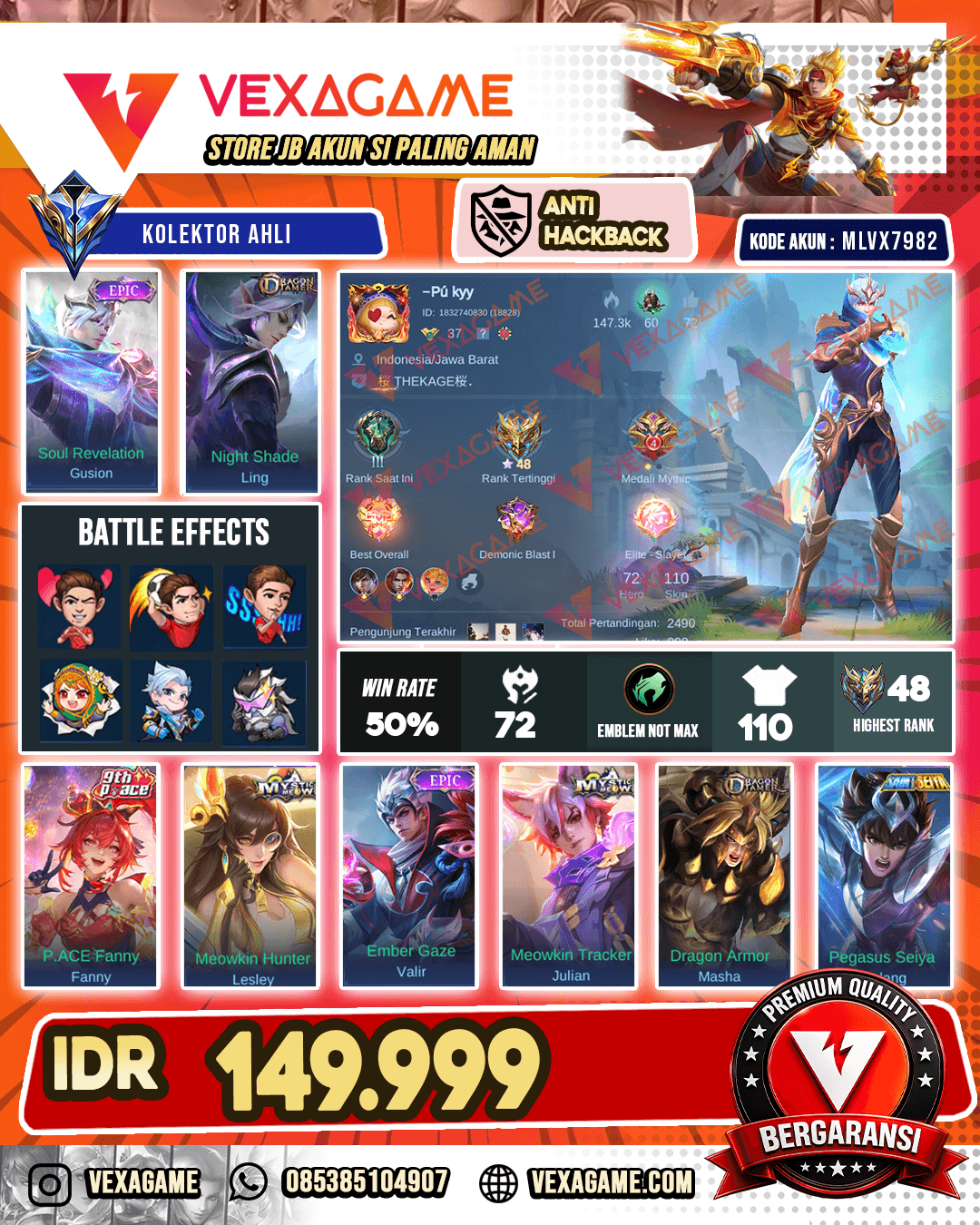 Gusion Epic X Ling Dragon Tamer
