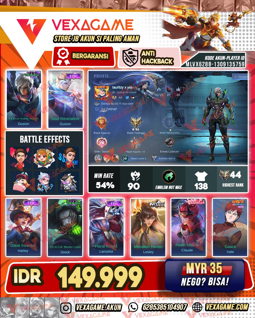 Gusion Venom X Gusion Epic