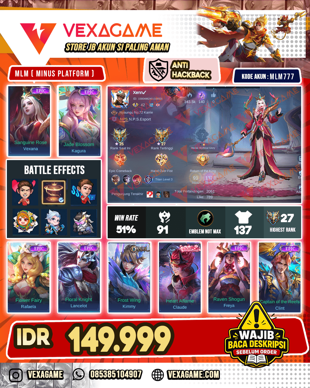 Vexana Epic | Kagura Epic | Tas Tas Merah