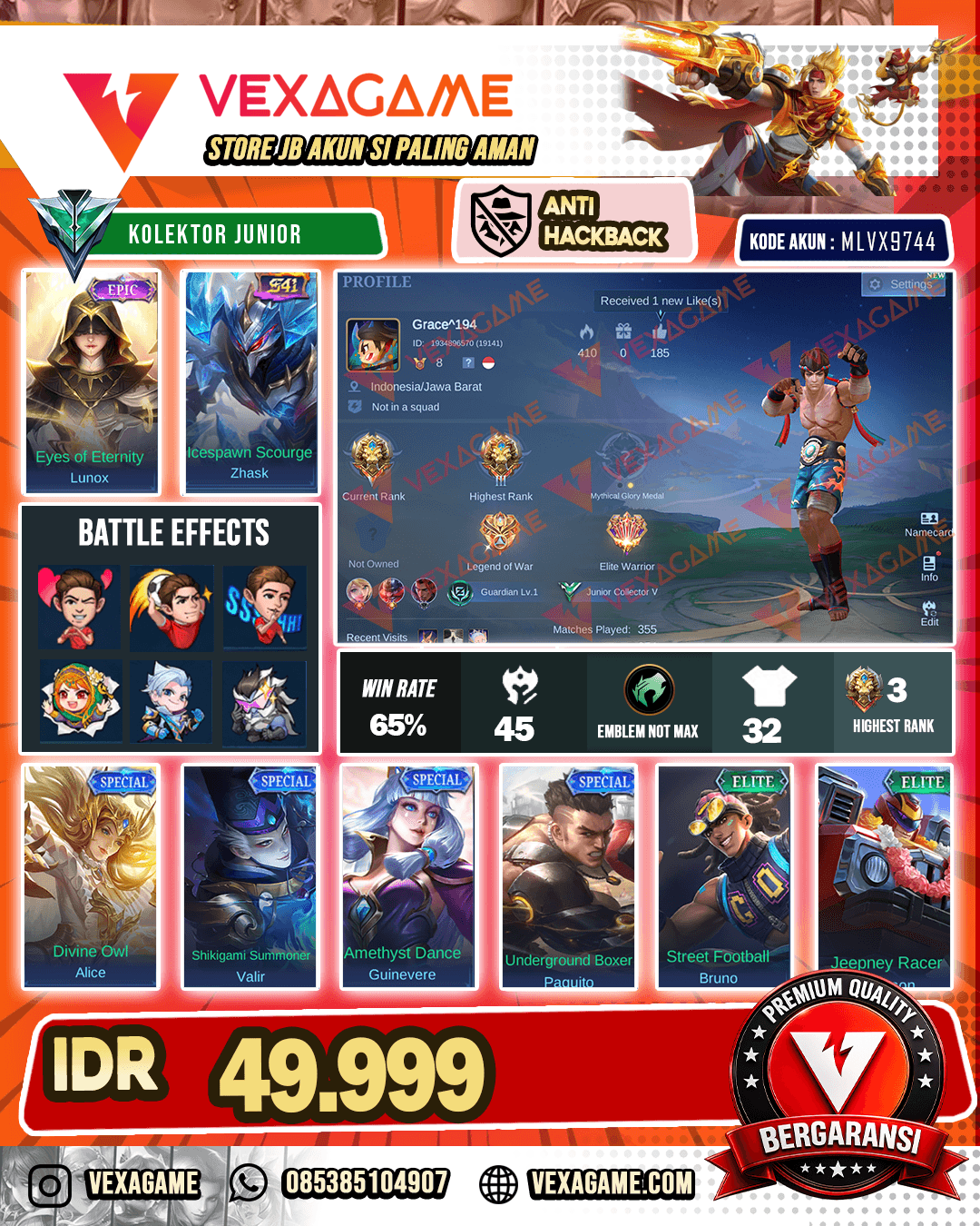 Akun ML Murah