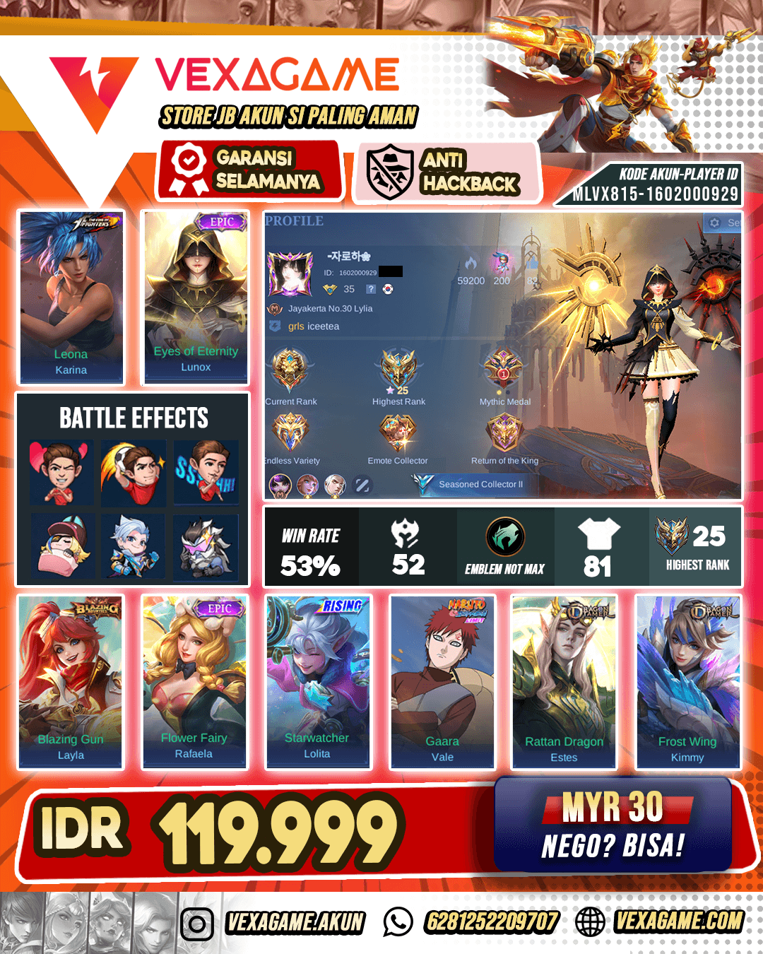 Lunox Epic X Karina KoF