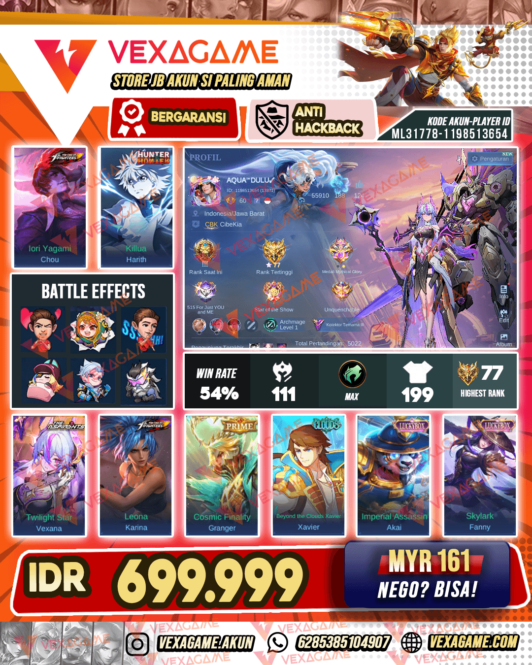 Chou KOF | Harith HxH | Vexana Aspirants | Granger Prime | Emblem MAX