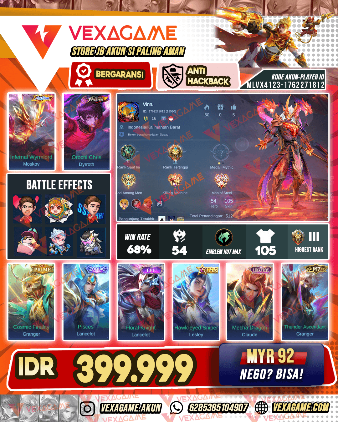 Moskov All Star | Dyrroth KOF | Lancelot Zodiac
