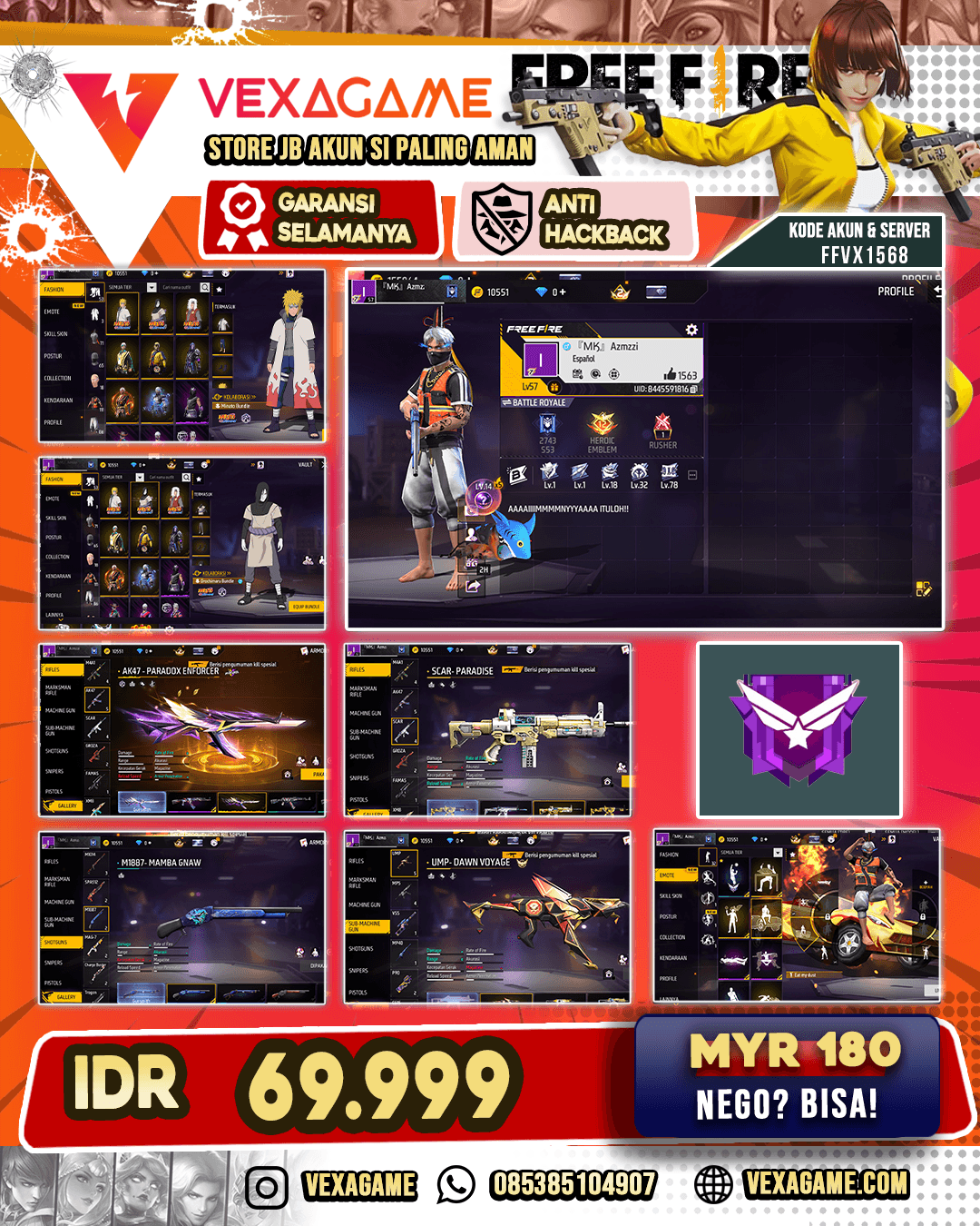 AK47 Paradox | Scar Paradise | Ump Dawn Voyage | SG Mamba | SG Peluru Suci | Minato Bundle | Kakashi Bundle | Orocimaru Bundle