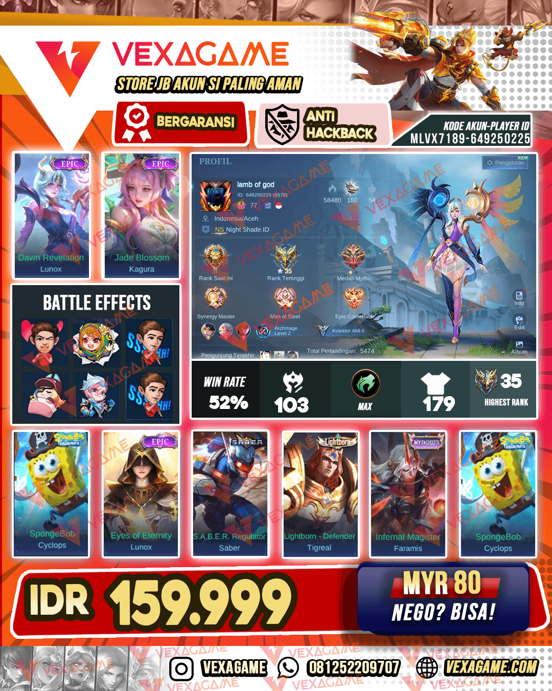 Lunox Epic | Kagura Epic | Emblem MAX