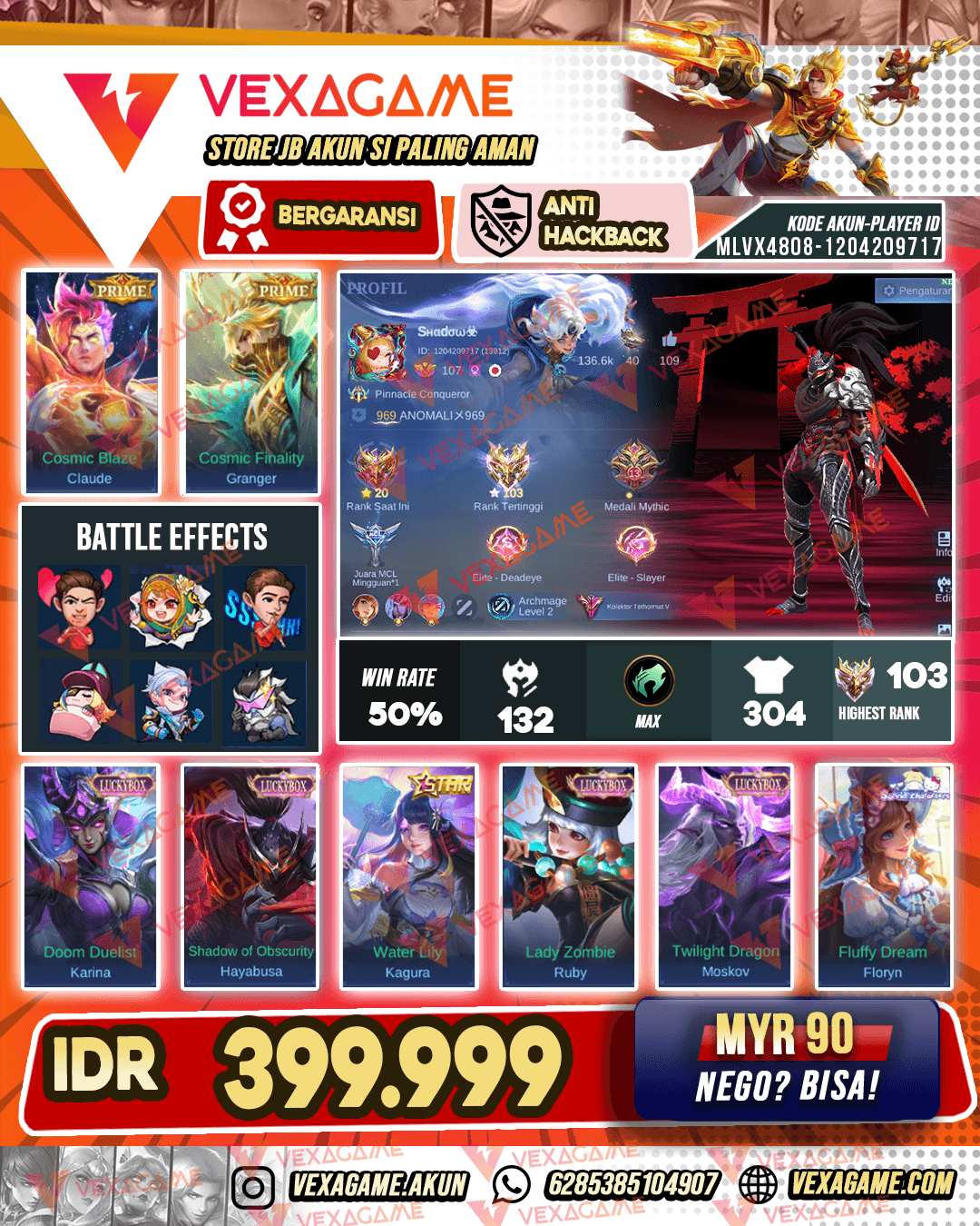 2 PRIME | 4 Luckybox | Emblem MAX & Hero MAX | Ex Immortal