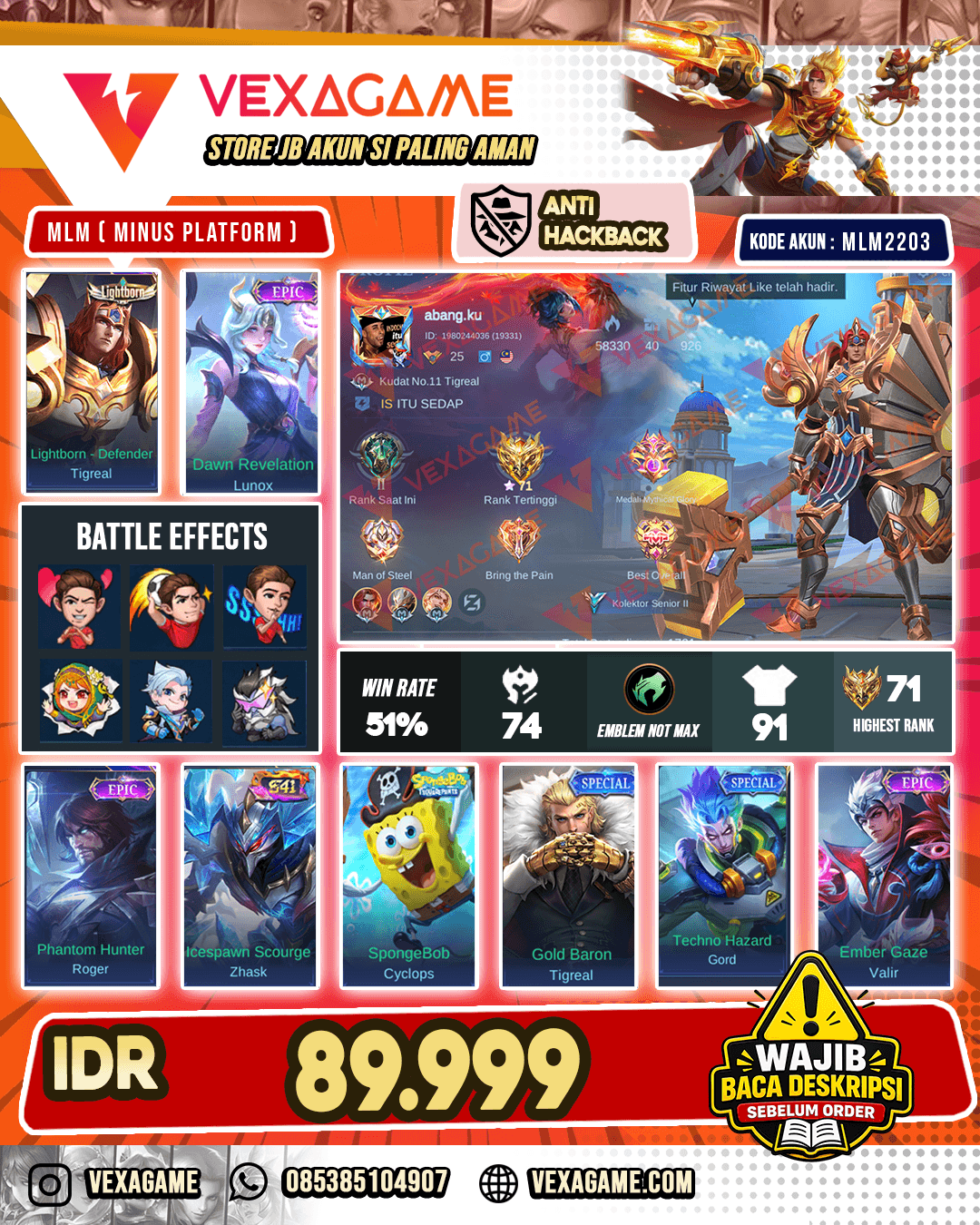 Tigreal Lightborn | Lunox Epic