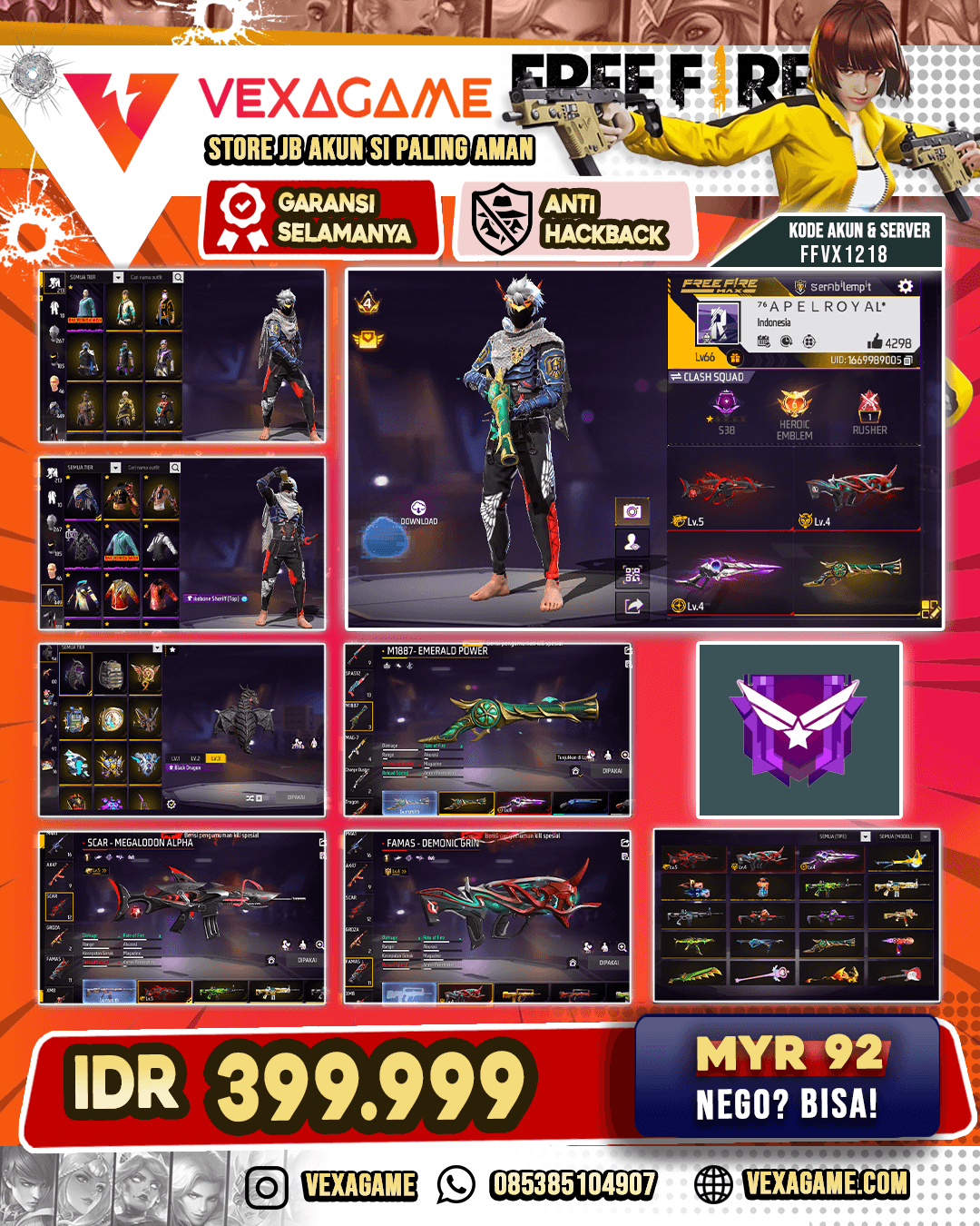 3 EVO : M1887 - FAMAS - SCAR | SG TEROMPET | VAULT 0TW 450 | INFERNAL SOLDIER MASK | TAS BLACK DRAGON