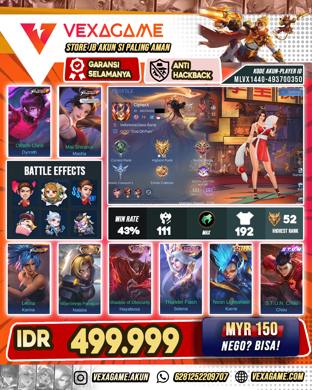 Masha KOF X Dyroth KOF | Hayabusa Luckybox