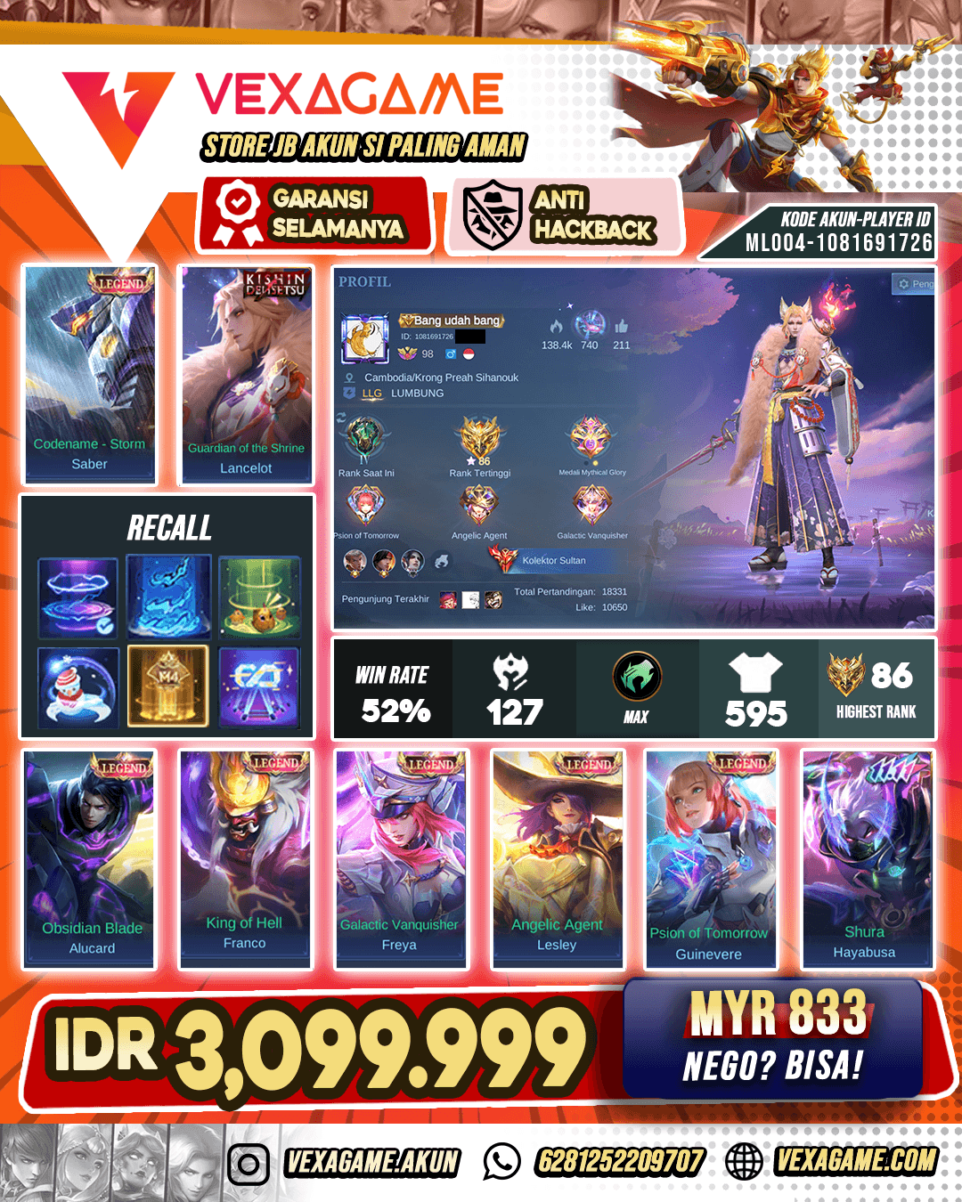 Lancelot Kishin | Akun Sultan