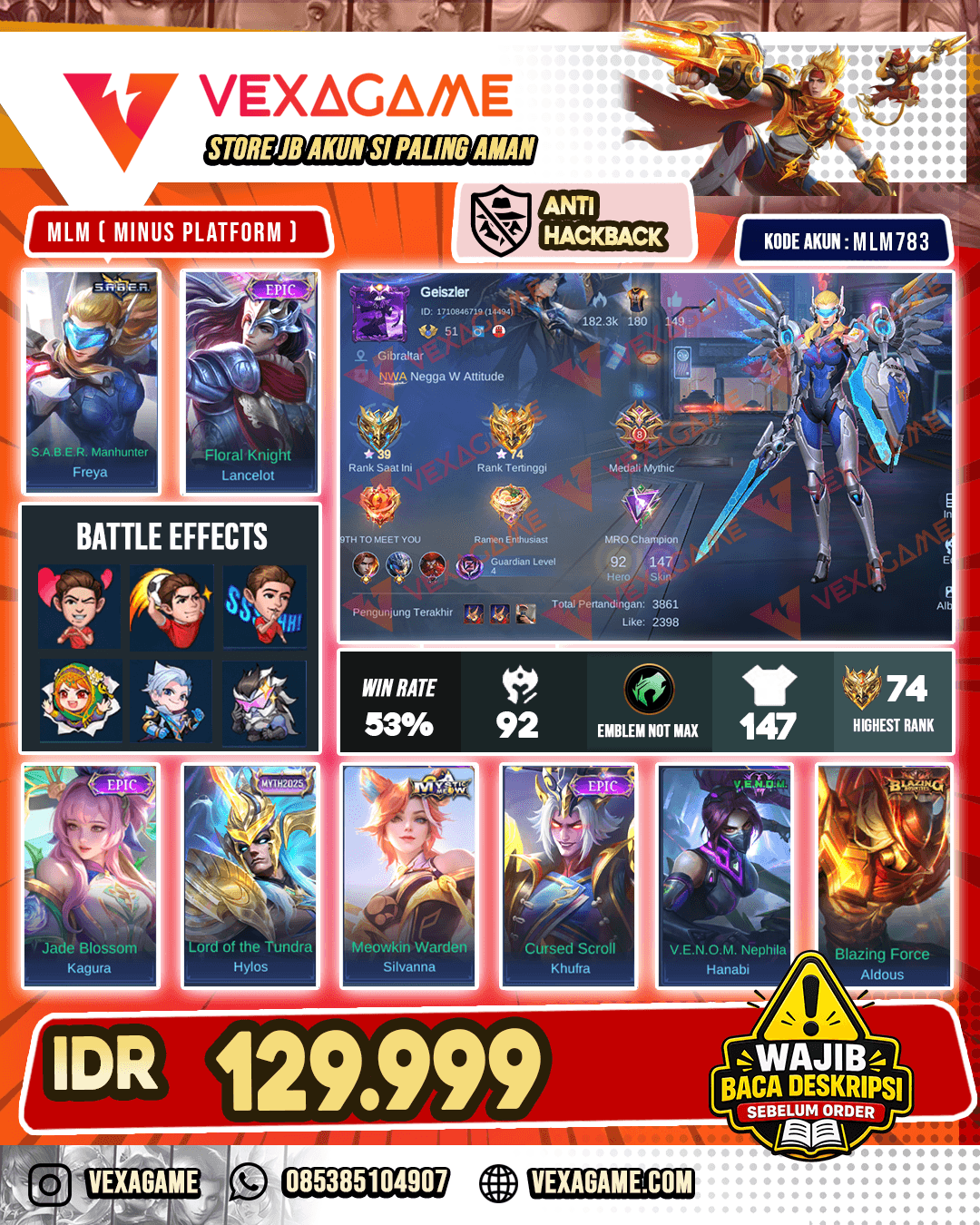 Freya Saber | Lancelot Epic | Recall TAS TAS