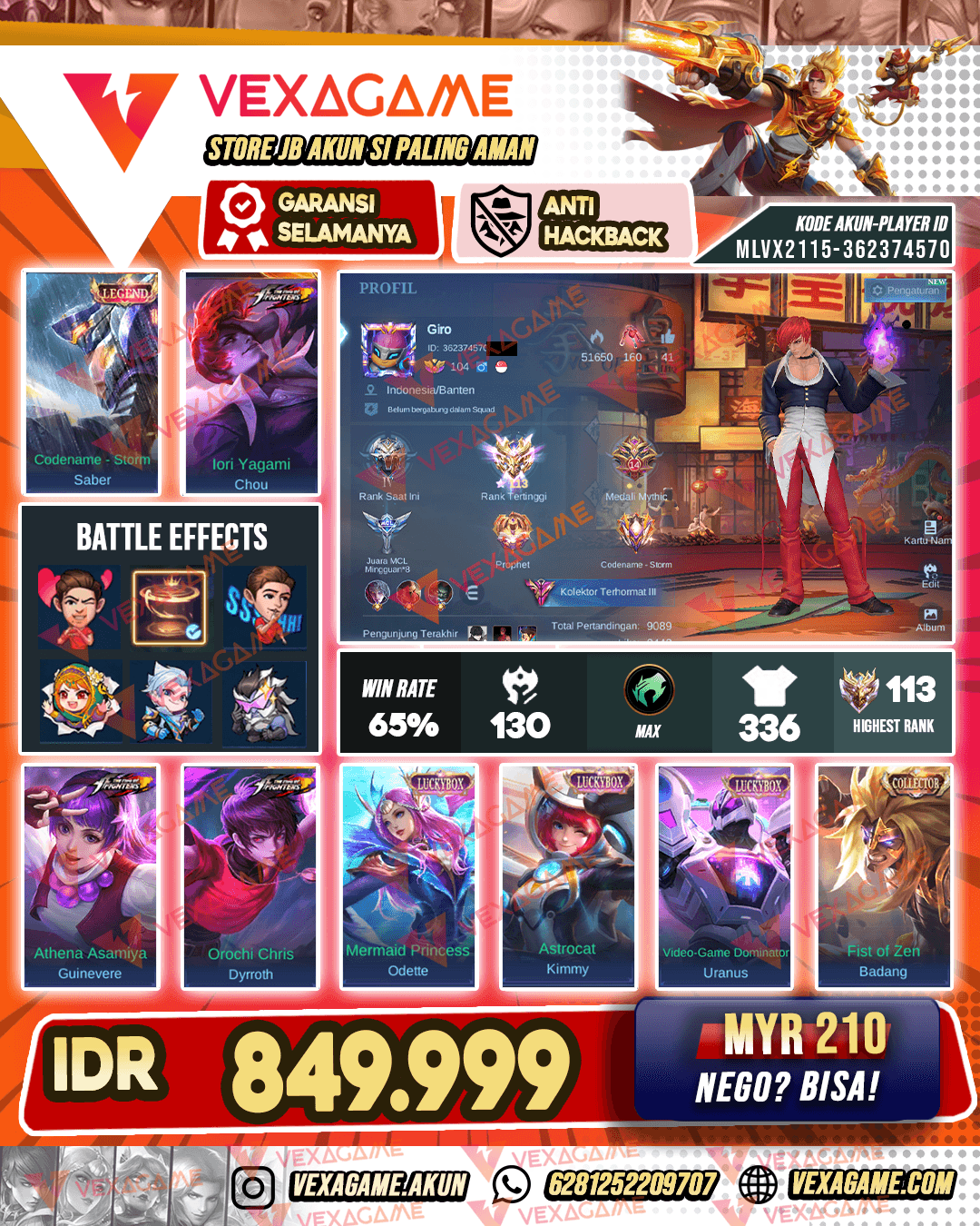 3 KOF | Badang Collector | Saber Legend | Recal Tas Tas Merah