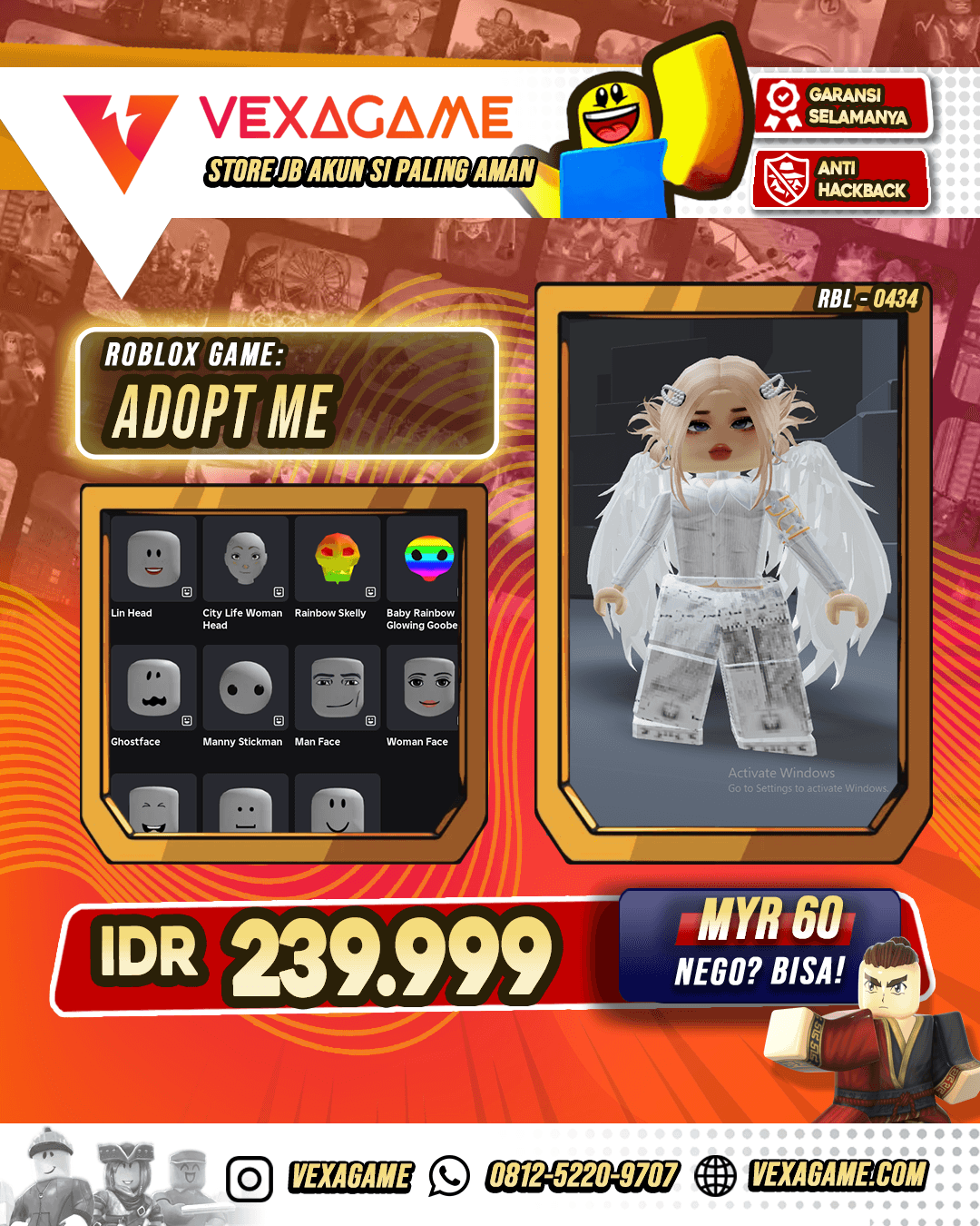 Adopt Me | Lin Head | Y2K Messy Bunds in Blonde