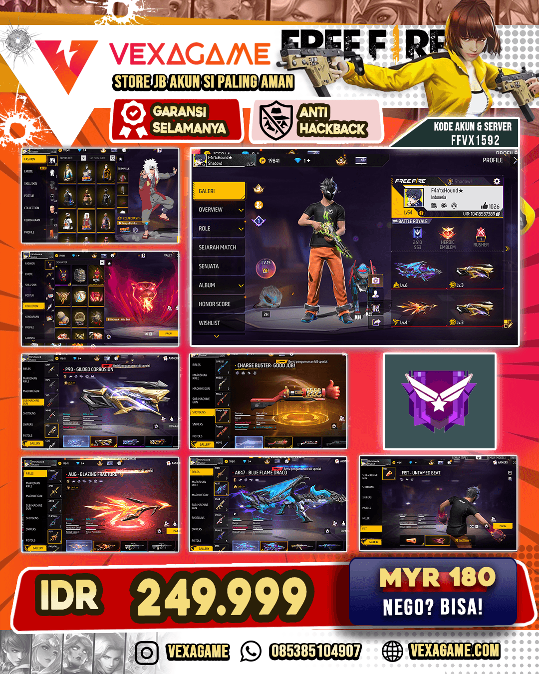 3 EVO OTW MAX 1 [AK 47 FLAMEDRACO] | M4A1 SUNRISE REALM |  M4A1 STROMY ASCENT | SCAR PARADISE | FAMAS MIDNIGHT CITY SCAPE | AN94 TORNADO BOLT |  SG LUMUT | TINJU ON |  BUNDLE OROCHIMARU | BUNDLE KAKASHI