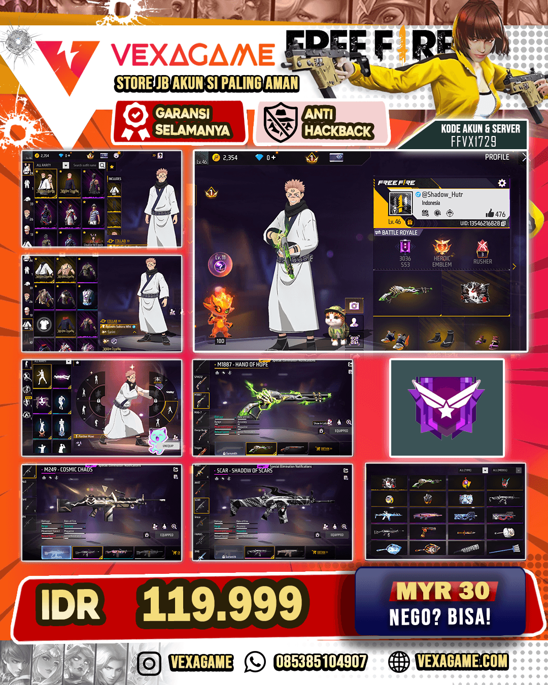 BUNDLE SUKUNA | BUNDLE ITADORI | M249 COSMIC CHAOS | SG2 LUMUT  | VAULT 50+
