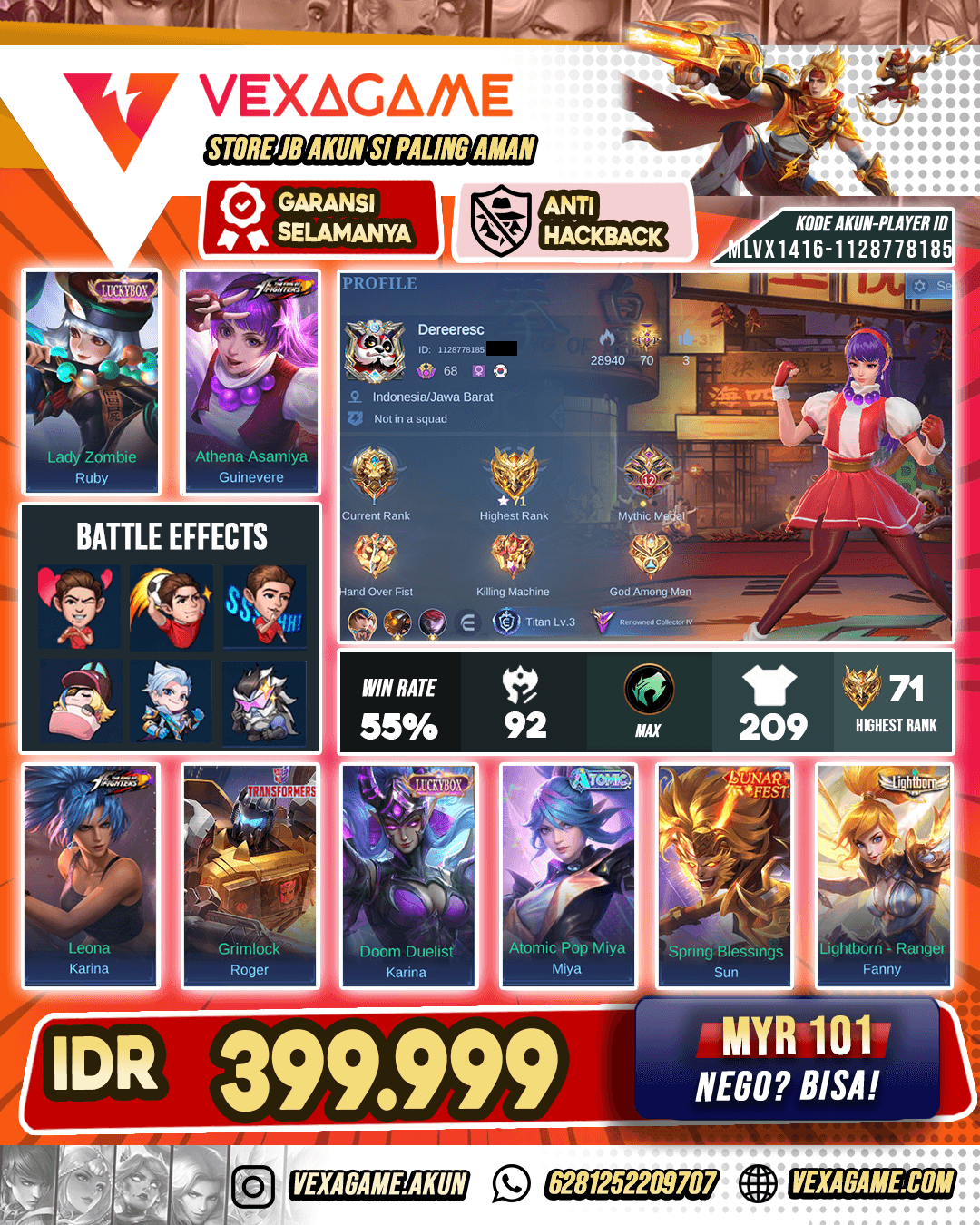 Guinever KoF Polosan Ex Glory