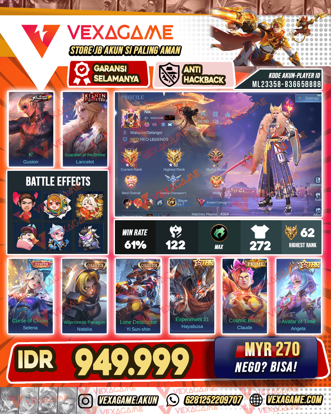 Lancelot Kishin Densetsu | Selena Zenith | Gusion KOF | YSS CC
