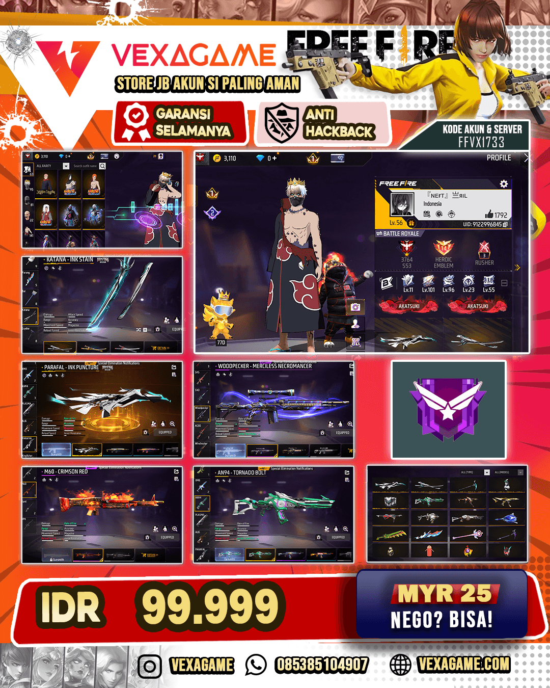 SG2 MAMBA X GLISTENING | KATANA INK STAIN | UMP DAWN VOYAGE | AN94 TORNADO BOLT | BUNDLE ITADORI | BUNDLE PAIN | BUNDLE OROCHIMARU
