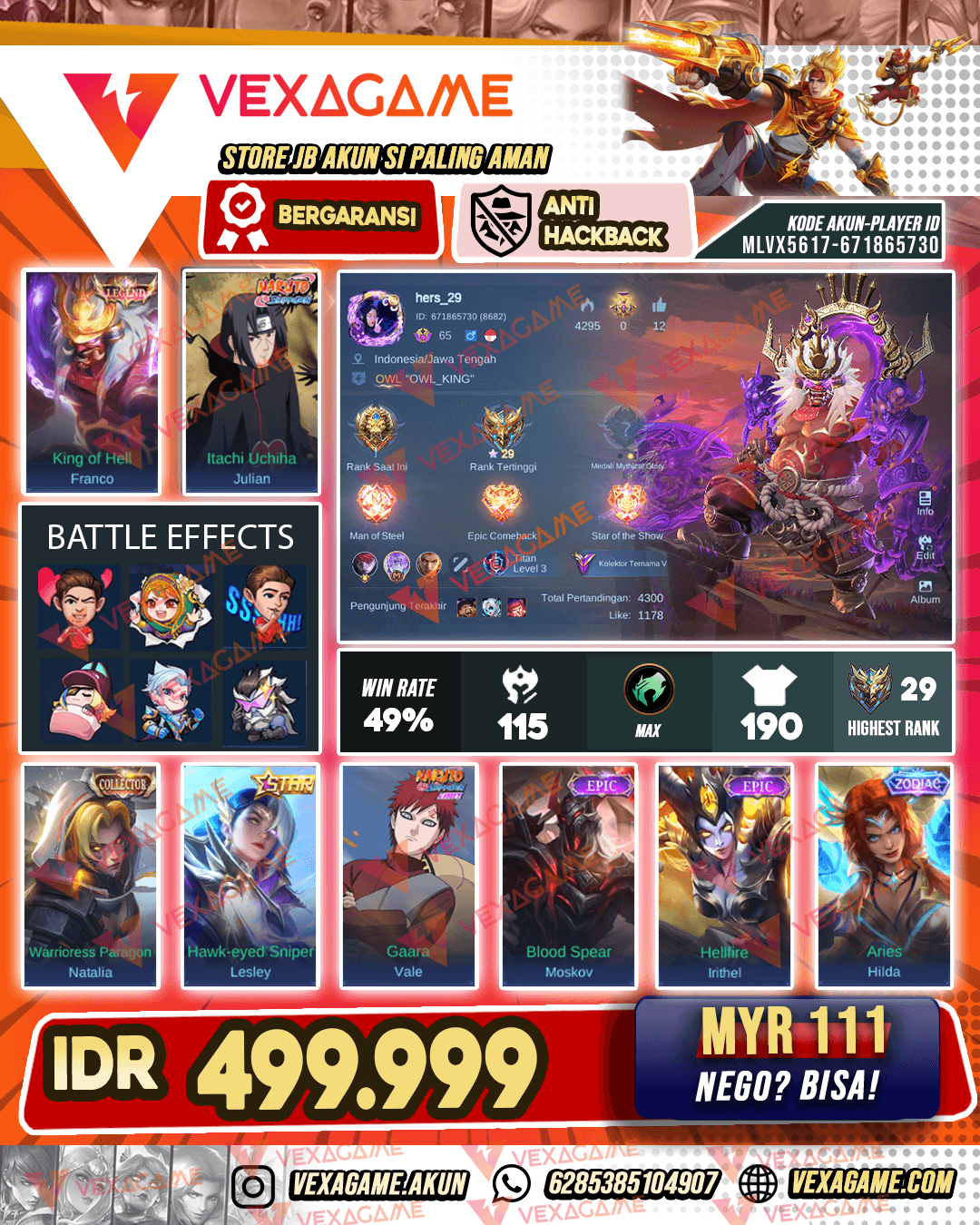 Franco Legend | Julian Itachi | Lesley Star | Emblem Max