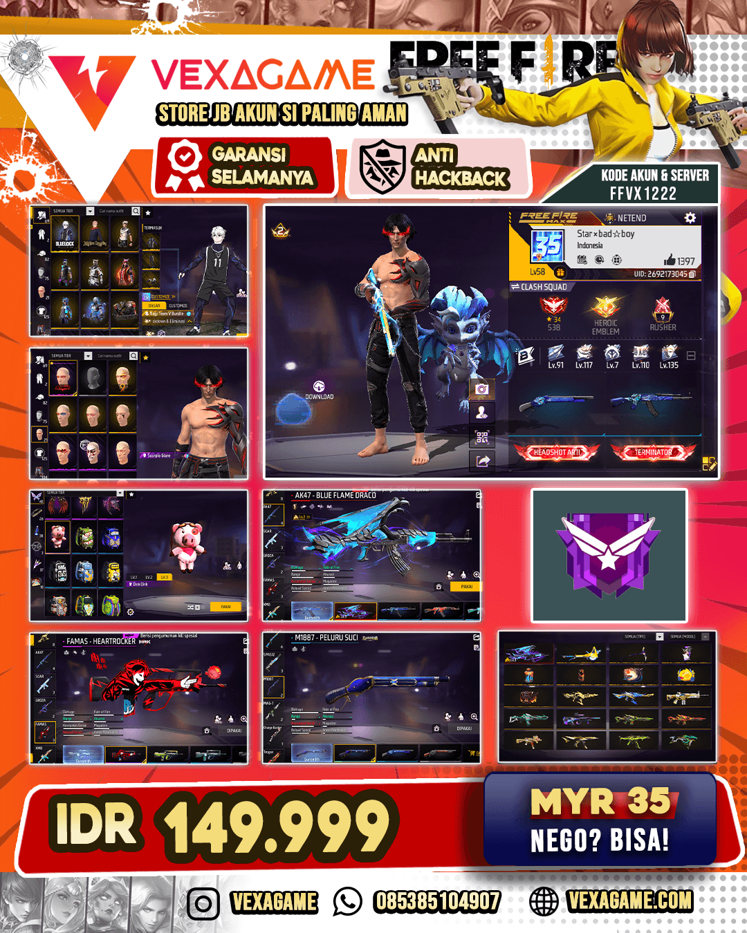 SG PELURU SUCI X SG MAMBA | EVO AK47 | FAMAS HEARTROCKER | VAULT 120++