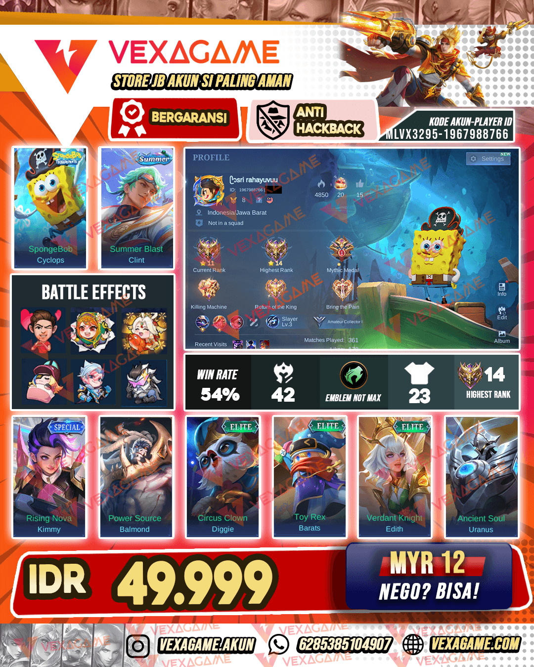 Akun Smurf | Cyclops Spongebob | 2 Special