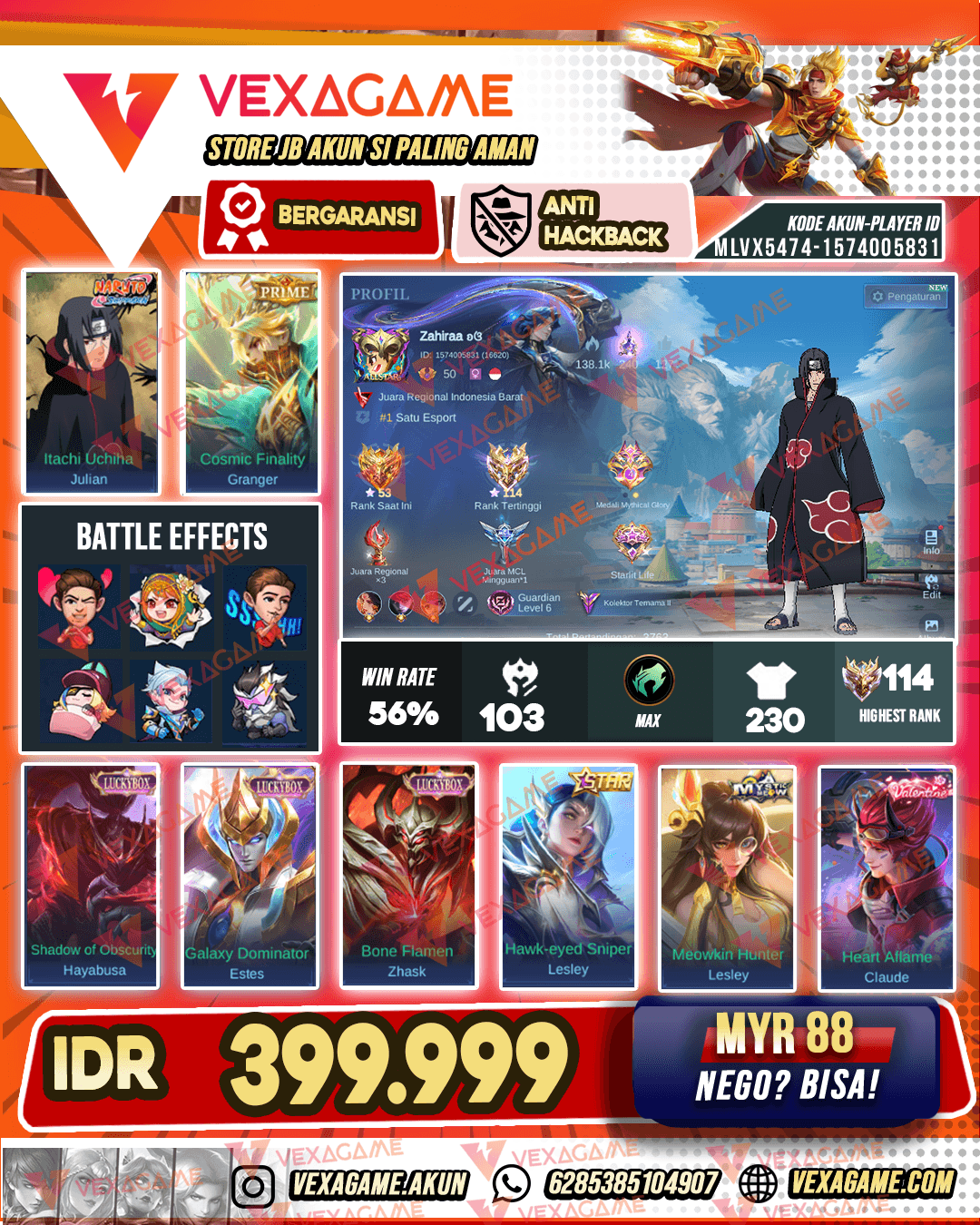 Julian Itachi | Granger Prime |  3 Luckybox | Ex Immortal | Emblem MAX