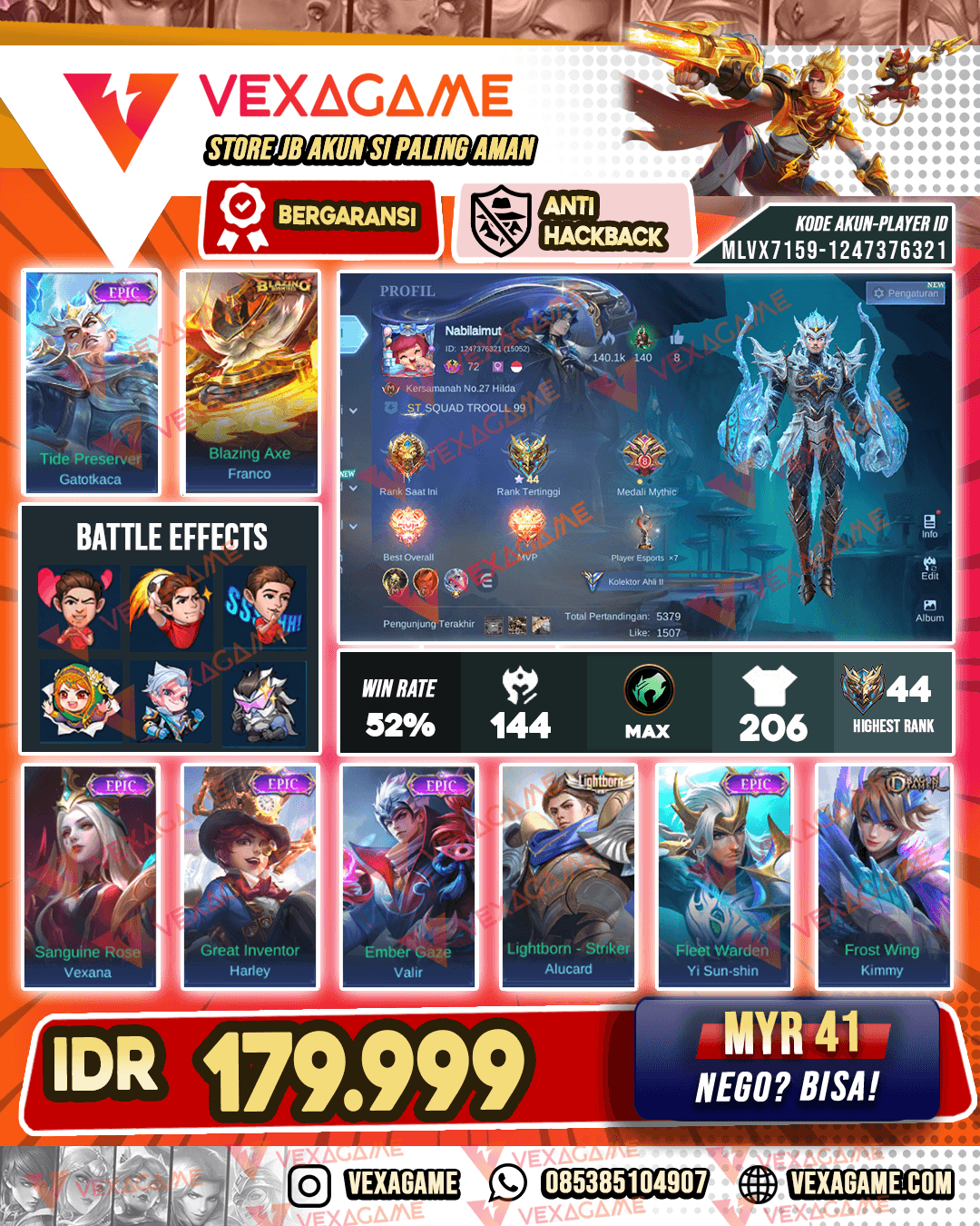 Gatot Kaca Epic X Franco Blazing | Emblem MAX