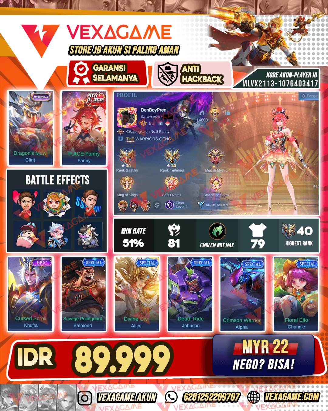 Fanny P.ACE Harga Pelajar