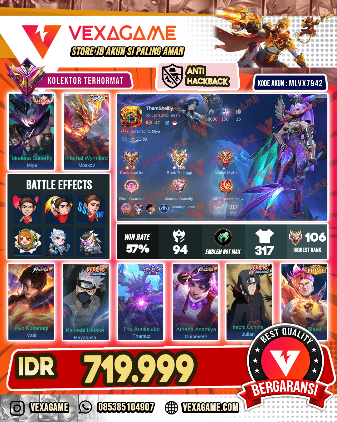 Miya Legend | Hayabusa Sasuke | Julian Itachi | 2 KOF | Thamuz Nexus Sea | Moskov Allstar