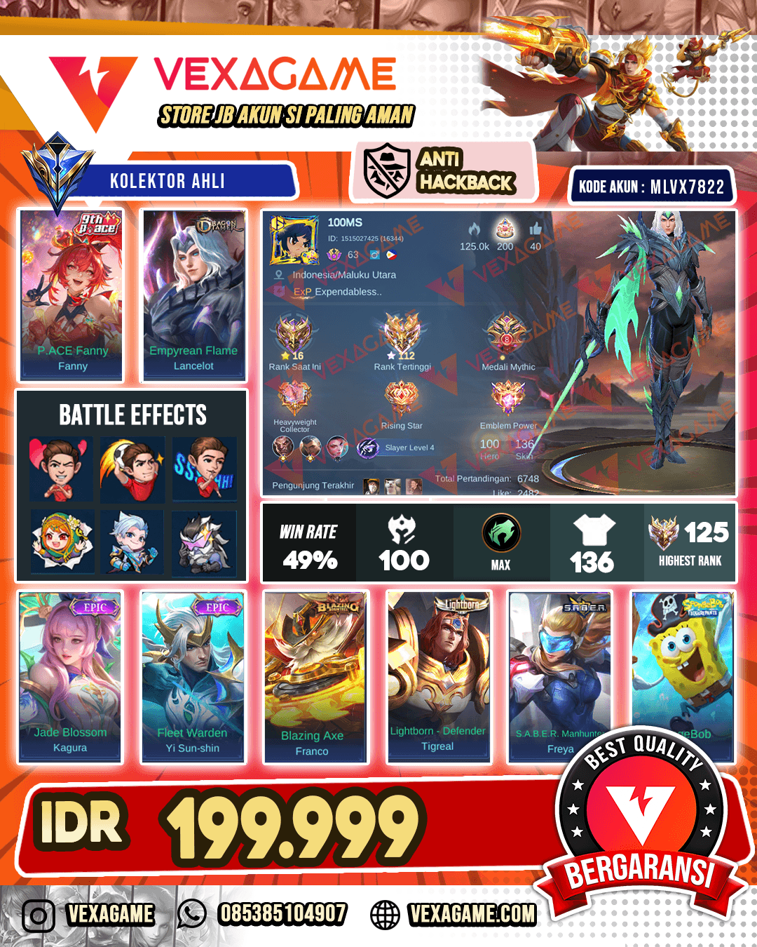 Lancelot Dragon Tamer | Fanny Pace | Ex Imortal 125