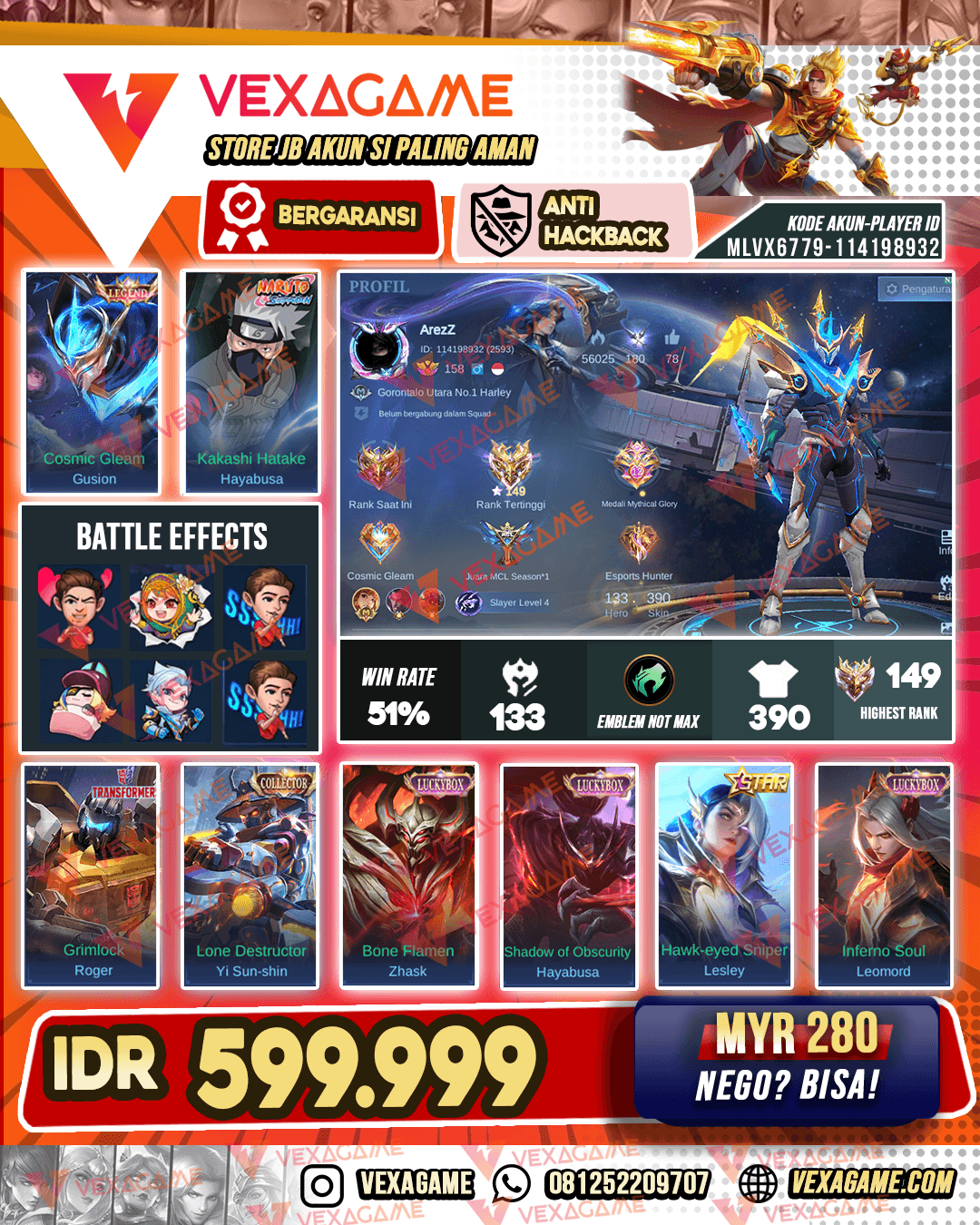 Gusion Legend | Haybusa Kakashi | Yss Collector
