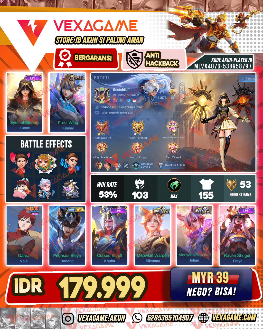 Lunox Epic X Kimmy Dragon Tamer | Emblem MAX
