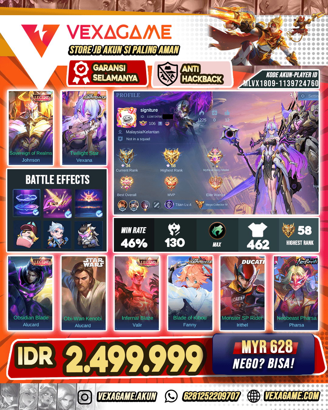 3 Legend | Vexana Aspirant | Fanny Aspirant | Irithel Ducati | Pharsa Neo Beast (MAS SOFRON)