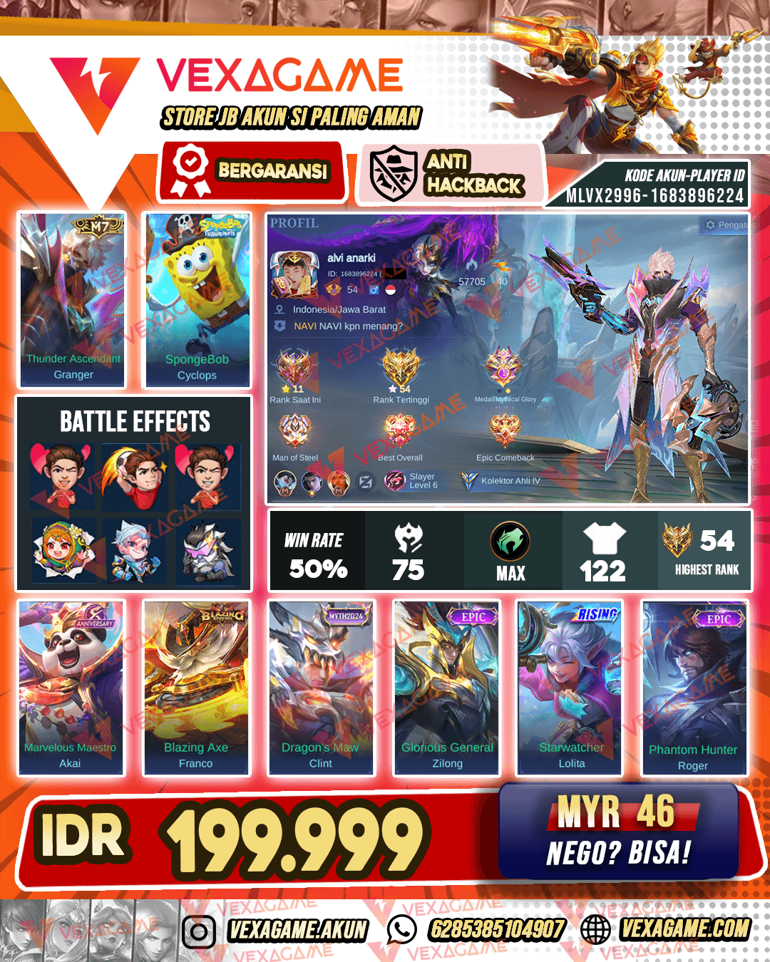 Granger M7 X Cylcops Spongebob | Emblem MAX X Ex Glory