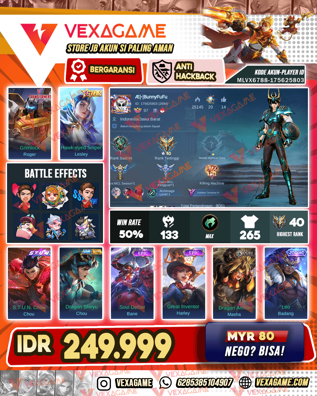 Chou Saint Seiya X Chou STUN | Emblem MAX & Hero MAX