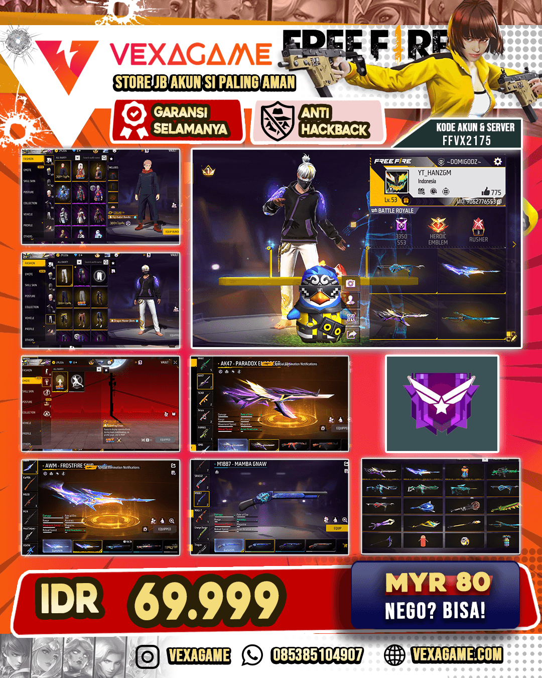 Bundle Yuji | Anim Lobby ON | AWM Frostfire | AK47 Paradox Enforcer | MP40 2 Rasa | SG Mamba