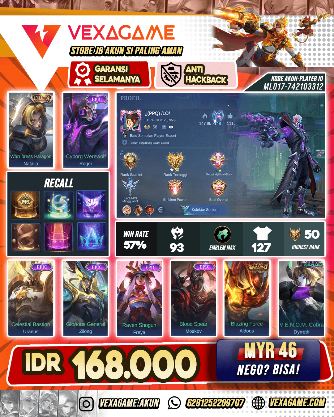 Roger Epic | Ex Glory ⭐50