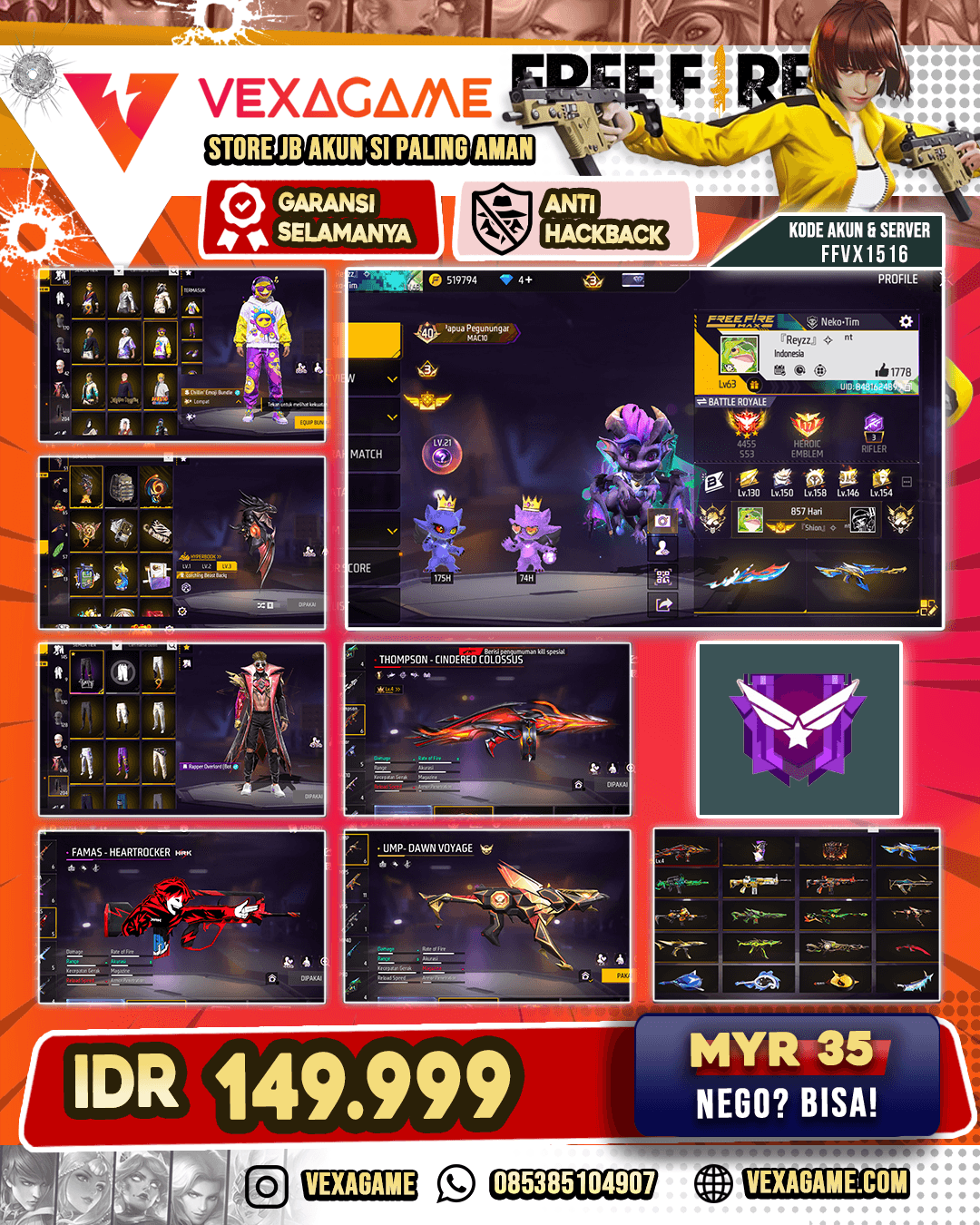 EVO LV 4 | SG 3 RASA | GROZA THUNDER ELECTRIFIED | FAMAS HEARTROCKER | VAULT OTW 250++