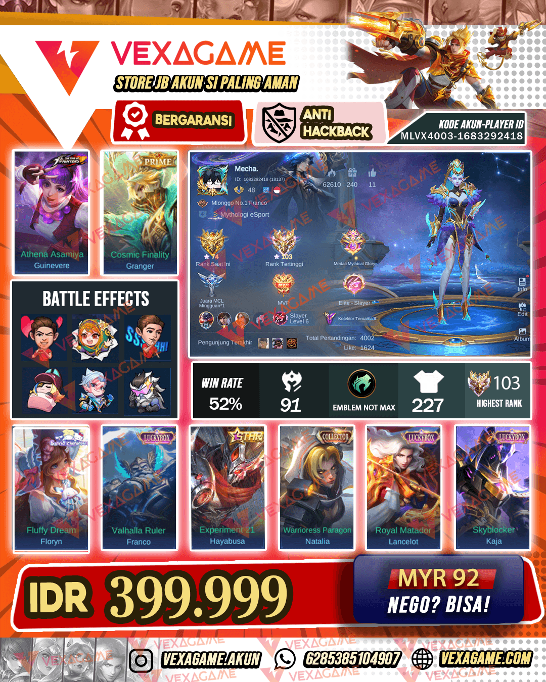 Guinevere KOF | Granger Prime | Floryn Sanrio | Ex Immortal