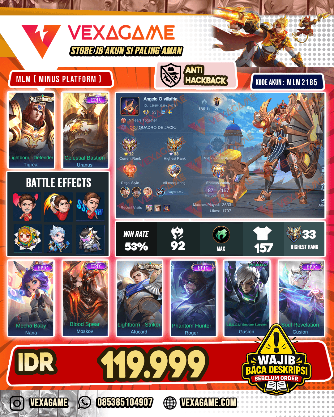 Tigreal Lightborn | Uranus Epic