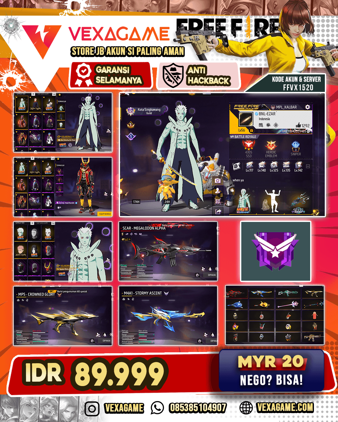 1 EVO LV 3 | SG MAMBA | M4A1 STORMY ASCENT | MP5 CROWNED GLORY | AN94 TORNADO BOLT | BUNDLE OBITO | VAULT 90++