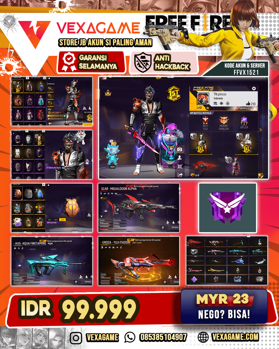 1 EVO OTW MAX | GROZA YUJI ITADORI | AUG AQUA FIRETAMING | AK47 UNICORN'S RAGE | SCARLET WARRIOR BUNDLE | VAULT 60++