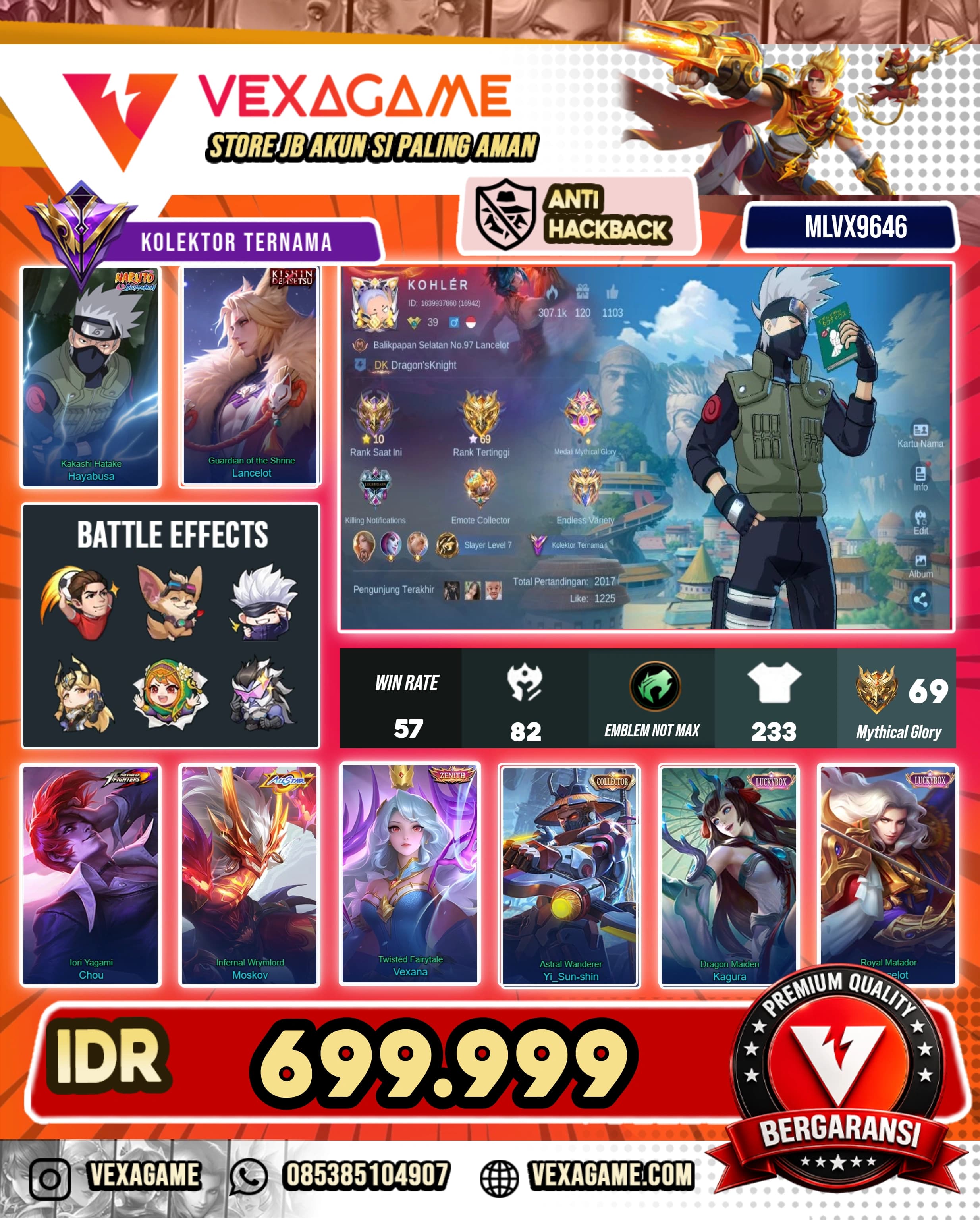 Hayabusa Kakashi | Lancelot Kishin | Chou Kof | Moskov All Star |  Vexana Zenith | Yss CC | 2 Luckybox
