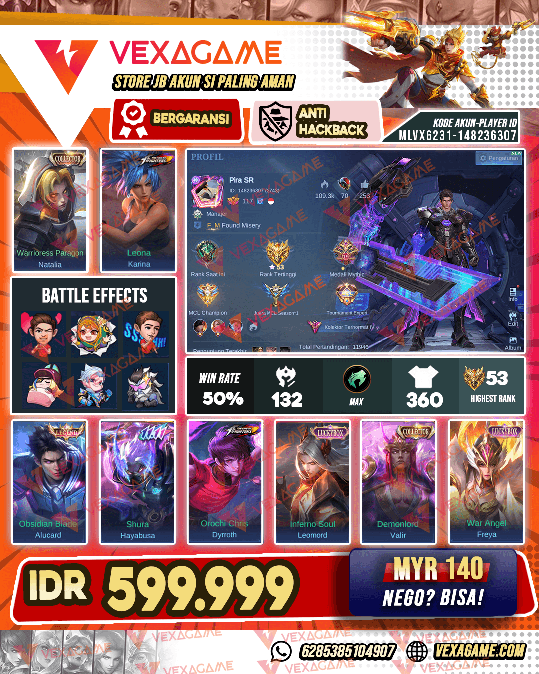 Alucard Legend | Dyroth Kof | 4 Luckybox | Emblem & Hero Max