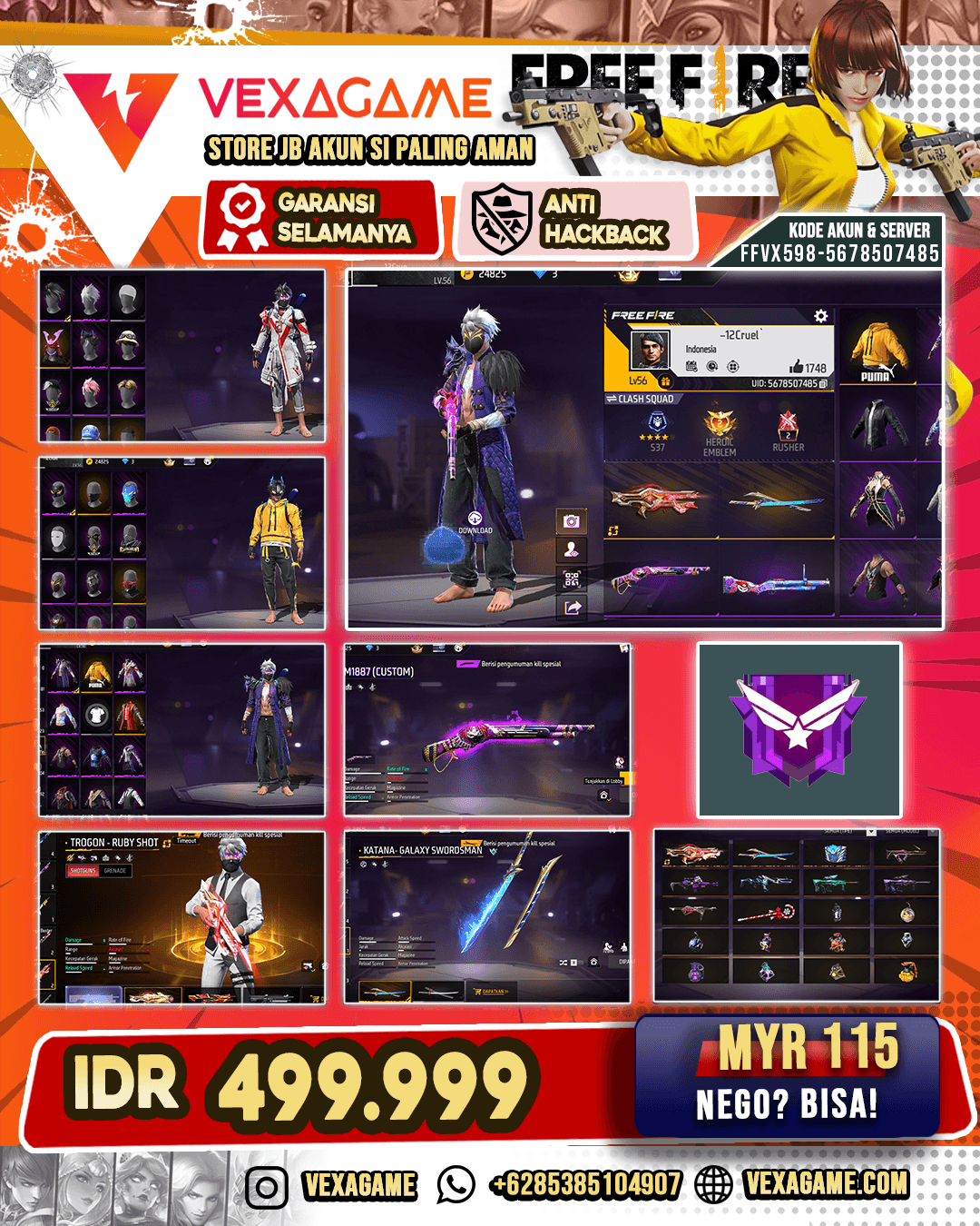 TROGON RUBY SHOT | SG REAPER | KATANA GALAXY SWORDMAN | VAULT 100++